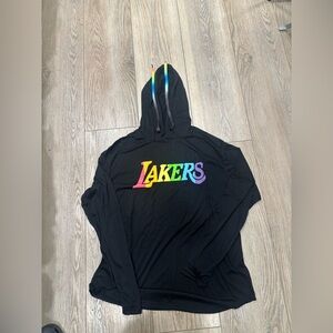 Black Lakers Hoodie with Rainbow Logo (Pride Night). Size XL